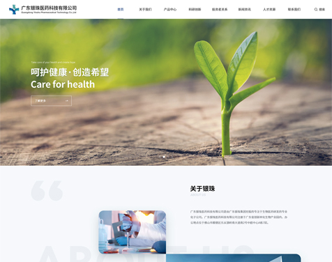 广东银珠医药科技有限公司网站建设项目--互诺科技